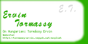ervin tormassy business card